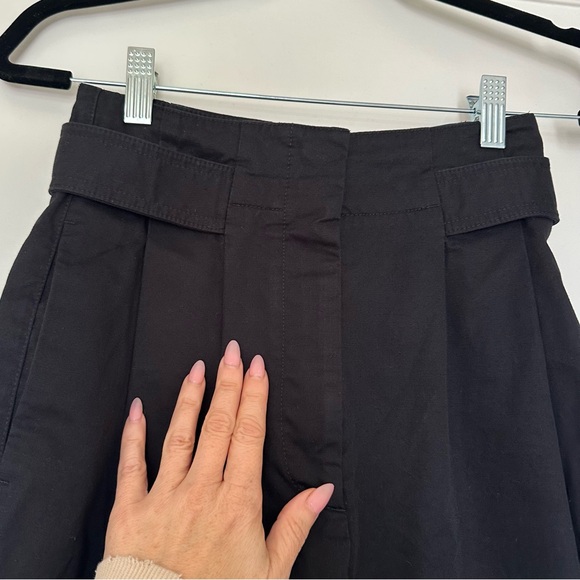 Toteme Double Pleated Cropped Trousers Black Cotton Twill - Picture 8 of 14